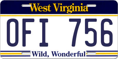 WV license plate OFI756