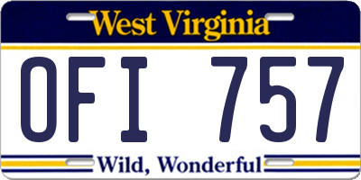 WV license plate OFI757