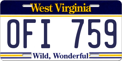 WV license plate OFI759