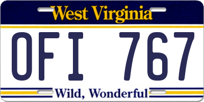 WV license plate OFI767