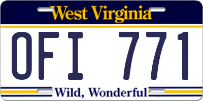 WV license plate OFI771