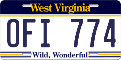 WV license plate OFI774