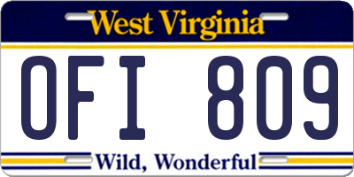 WV license plate OFI809