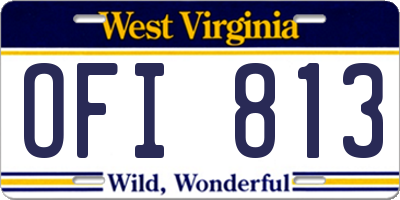 WV license plate OFI813