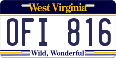 WV license plate OFI816