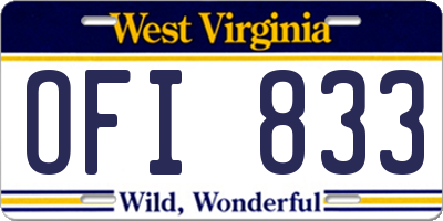 WV license plate OFI833