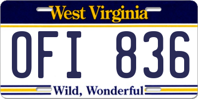 WV license plate OFI836