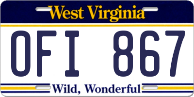 WV license plate OFI867