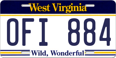 WV license plate OFI884