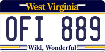 WV license plate OFI889