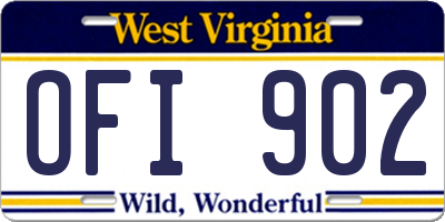 WV license plate OFI902