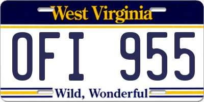 WV license plate OFI955