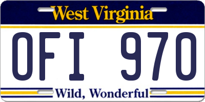 WV license plate OFI970