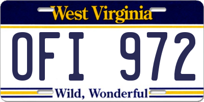 WV license plate OFI972