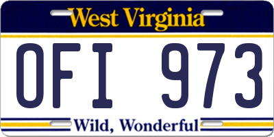 WV license plate OFI973