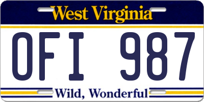 WV license plate OFI987