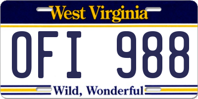 WV license plate OFI988