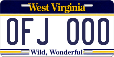 WV license plate OFJ000