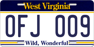 WV license plate OFJ009