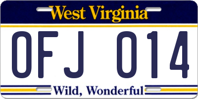 WV license plate OFJ014