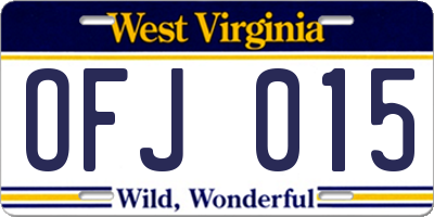 WV license plate OFJ015