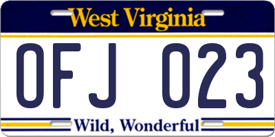 WV license plate OFJ023