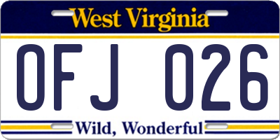 WV license plate OFJ026