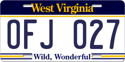 WV license plate OFJ027