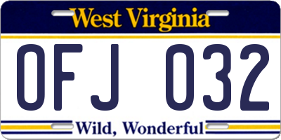 WV license plate OFJ032