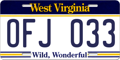 WV license plate OFJ033