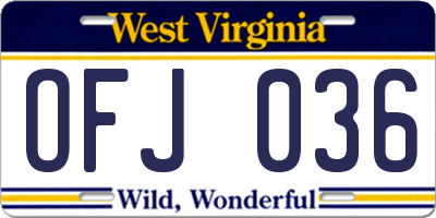 WV license plate OFJ036