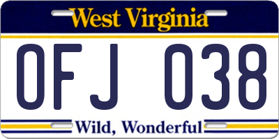 WV license plate OFJ038