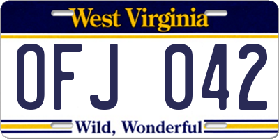 WV license plate OFJ042