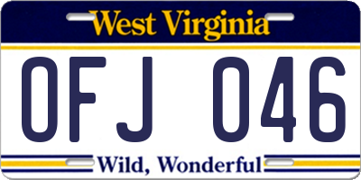 WV license plate OFJ046