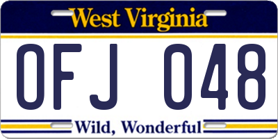 WV license plate OFJ048