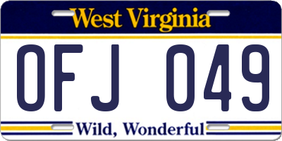 WV license plate OFJ049