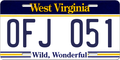 WV license plate OFJ051