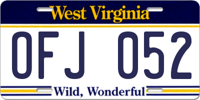 WV license plate OFJ052