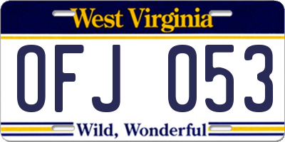 WV license plate OFJ053