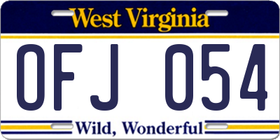 WV license plate OFJ054