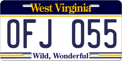 WV license plate OFJ055