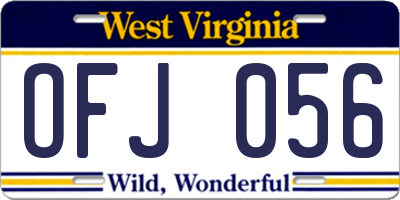 WV license plate OFJ056