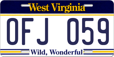 WV license plate OFJ059