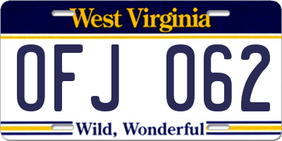 WV license plate OFJ062