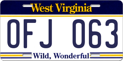 WV license plate OFJ063