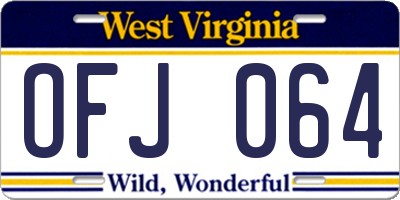 WV license plate OFJ064