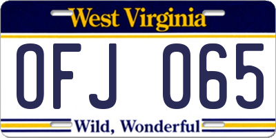 WV license plate OFJ065