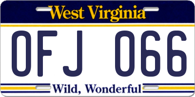 WV license plate OFJ066