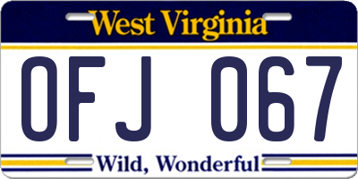 WV license plate OFJ067