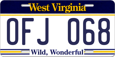 WV license plate OFJ068